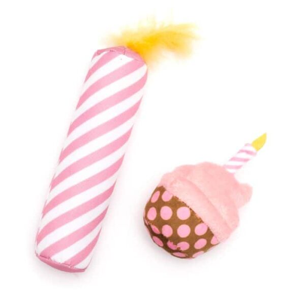 Worthy Cat Birthday Cupcake & Candle Cat Toy Set - Image 2